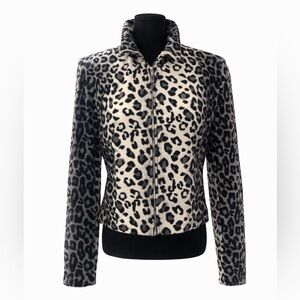 Taiga Paris Animal Print Cropped Jacket, Size 6